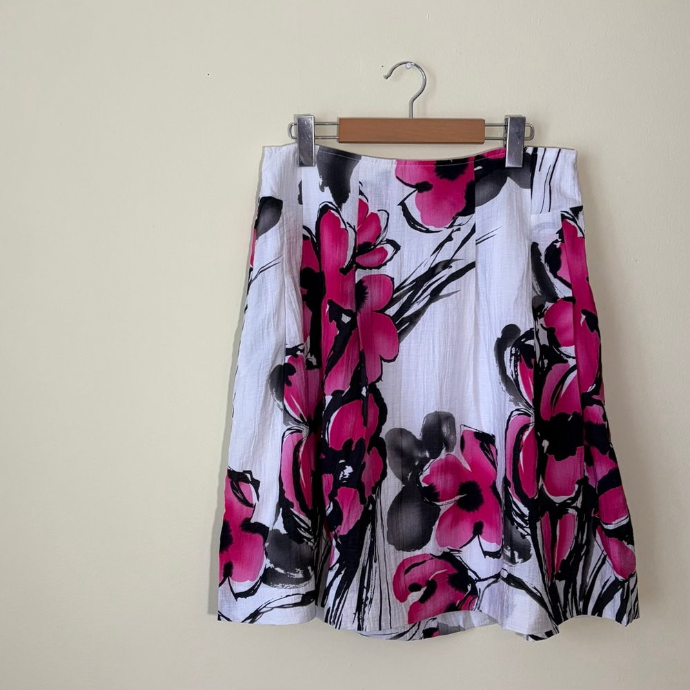 SPANNER Women’s NWT White Pink Floral A-Line Skirt Size 10 - Picture 6 of 8